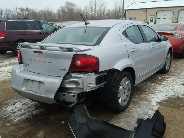 1C3CDZAG2CN258887 - 2012 DODGE AVENGER SE SILVER photo 4