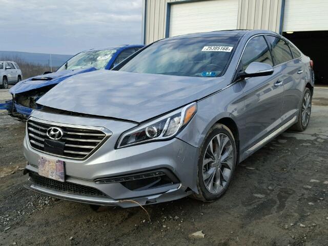 5NPE34AB7FH130664 - 2015 HYUNDAI SONATA SPO GRAY photo 2