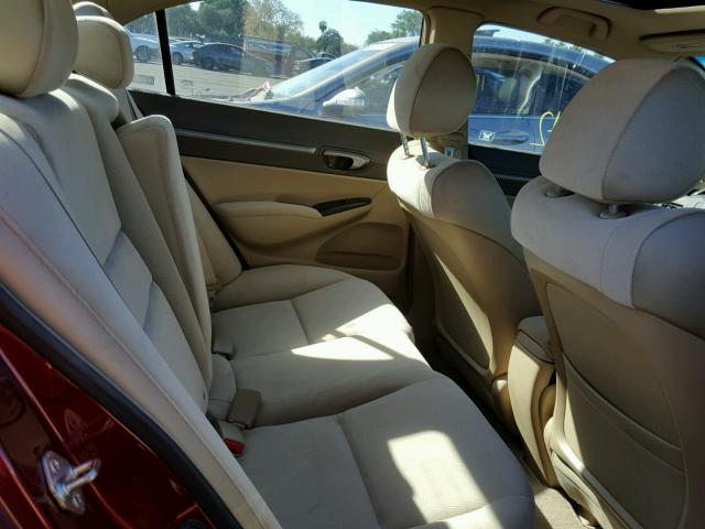 1HGFA16837L133355 - 2007 HONDA CIVIC EX წითელი ფოტო 6