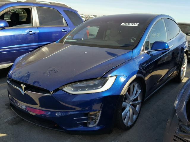 5YJXCAE40GFF00052 - 2016 TESLA MODEL X BLUE photo 2