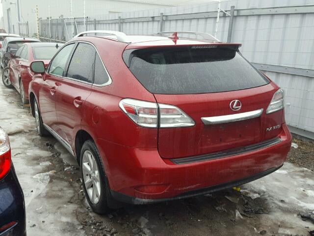 2T2BK1BA7BC107064 - 2011 LEXUS RX 350 RED photo 3