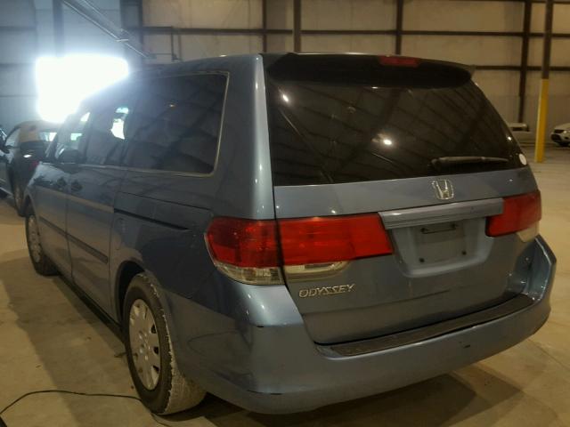 5FNRL3H23AB001779 - 2010 HONDA ODYSSEY LX BLUE photo 3