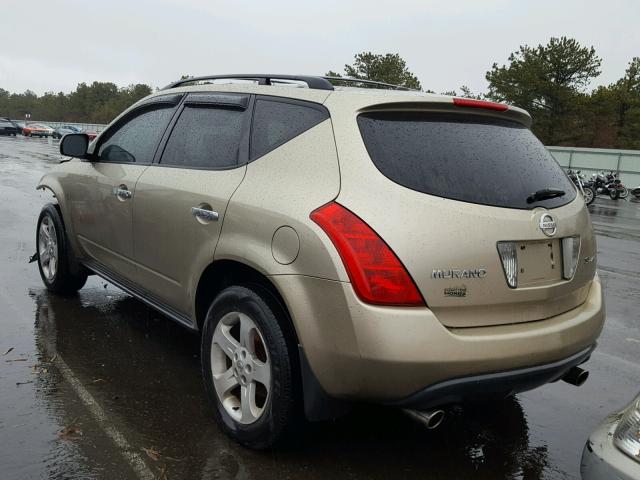 JN8AZ08W55W402463 - 2005 NISSAN MURANO SL GOLD photo 3