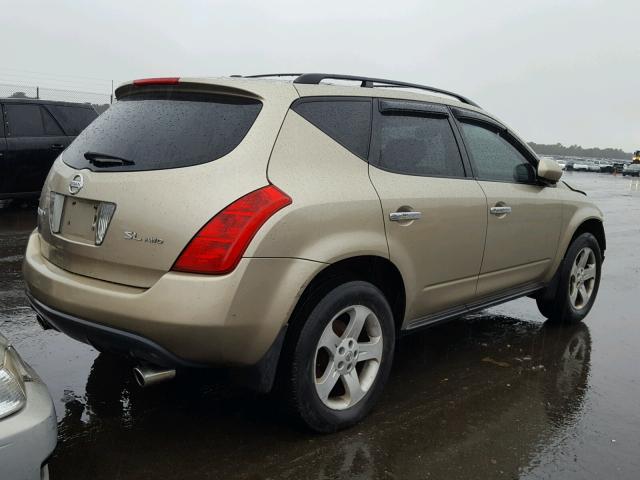 JN8AZ08W55W402463 - 2005 NISSAN MURANO SL GOLD photo 4