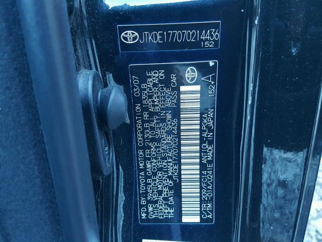 JTKDE177070214436 - 2007 TOYOTA SCION TC 黑色 照片 10