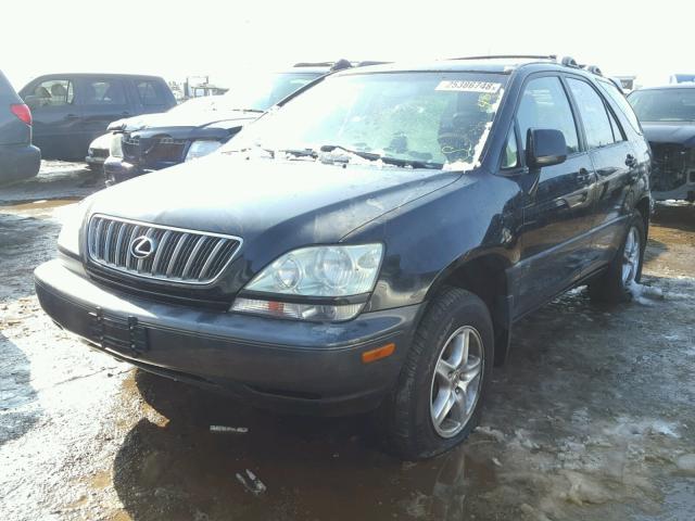 JTJHF10U010209683 - 2001 LEXUS RX 300 BLACK photo 2