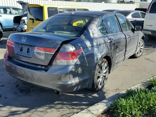 1HGCP2F86BA125486 - 2011 HONDA ACCORD EXL GRAY photo 4