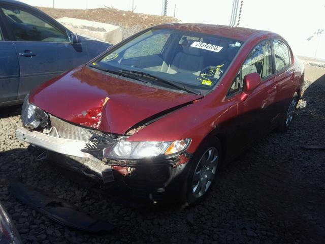 2HGFA1F55AH570817 - 2010 HONDA CIVIC LX RED photo 2