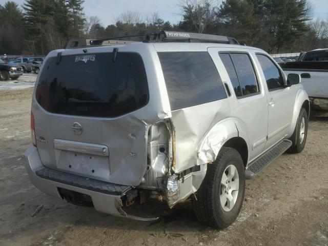 5N1AR18W37C642189 - 2007 NISSAN PATHFINDER SILVER photo 4