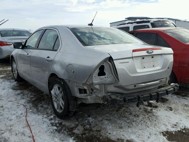 3FAHP0GA6CR104452 - 2012 FORD FUSION S SILVER photo 3