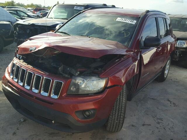 1C4NJCBA2ED509534 - 2014 JEEP COMPASS SP BURGUNDY photo 2