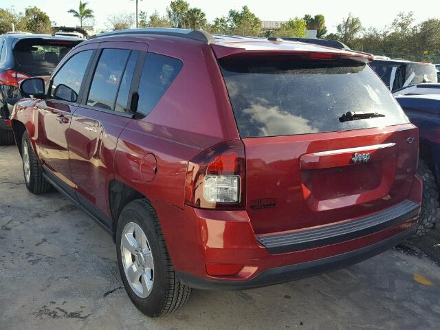 1C4NJCBA2ED509534 - 2014 JEEP COMPASS SP BURGUNDY photo 3