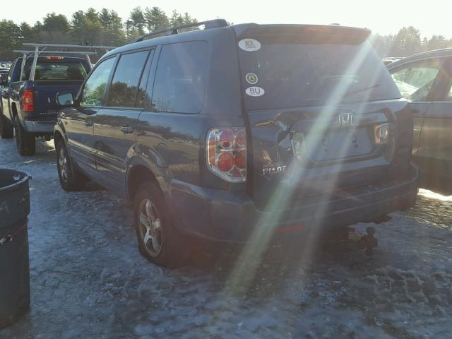 2HKYF185X6H514439 - 2006 HONDA PILOT EX BLUE photo 3