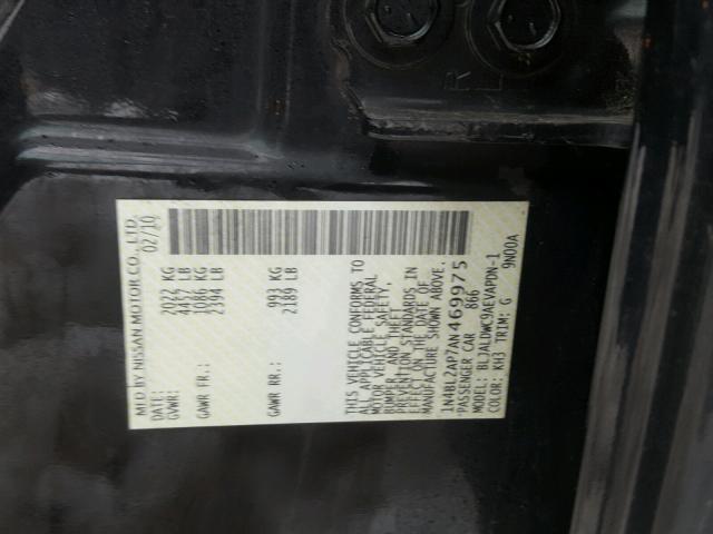 1N4BL2AP7AN469975 - 2010 NISSAN ALTIMA SR BLACK photo 10