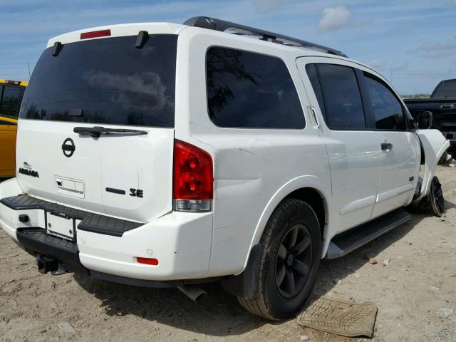 5N1BA08D58N630796 - 2008 NISSAN ARMADA SE WHITE photo 4