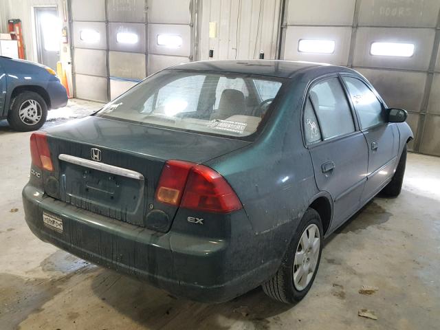 1HGES26711L067806 - 2001 HONDA CIVIC EX მწვანე ფოტო 4