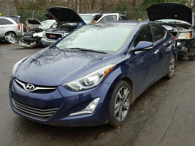 5NPDH4AE4EH542790 - 2014 HYUNDAI ELANTRA SE BLUE photo 2