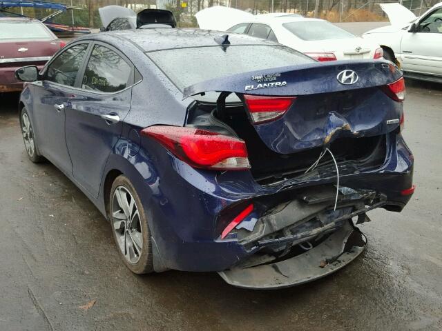 5NPDH4AE4EH542790 - 2014 HYUNDAI ELANTRA SE BLUE photo 3