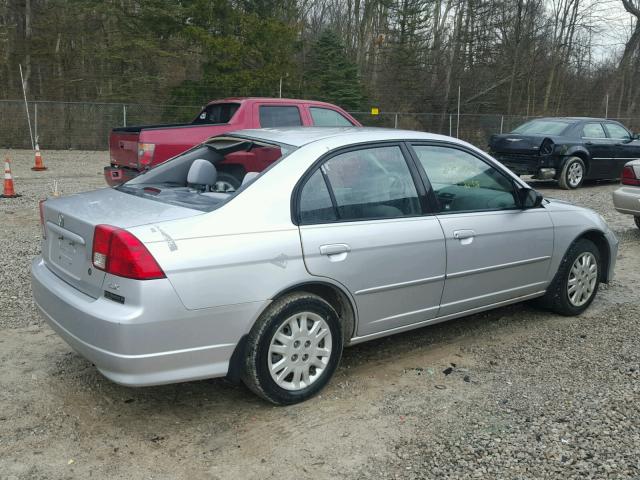 2HGES16565H536187 - 2005 HONDA CIVIC LX SILVER photo 4