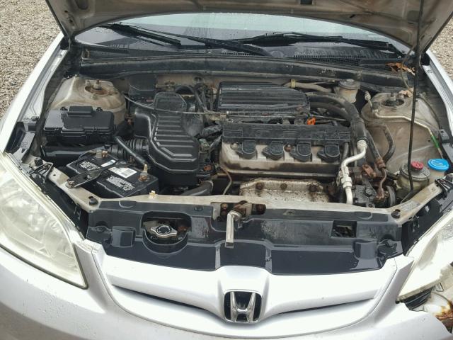 2HGES16565H536187 - 2005 HONDA CIVIC LX SILVER photo 7