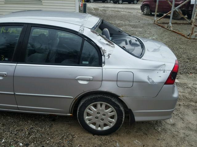 2HGES16565H536187 - 2005 HONDA CIVIC LX SILVER photo 9