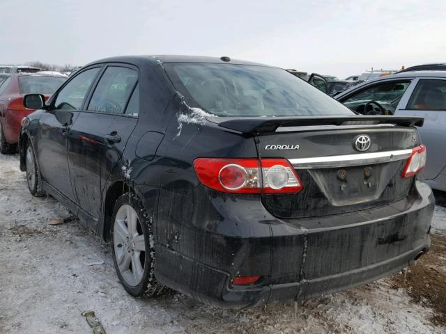 2T1BU4EEXDC996928 - 2013 TOYOTA COROLLA BA BLACK photo 3