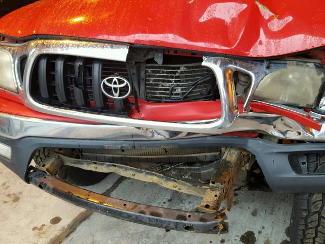 5TEWM72N52Z116376 - 2002 TOYOTA TACOMA XTR RED photo 9