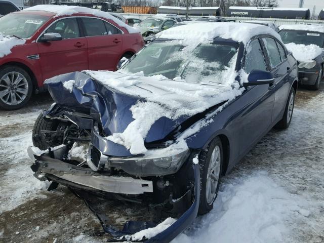 WBA8E5G55GNU19345 - 2016 BMW 320 XI BLUE photo 2