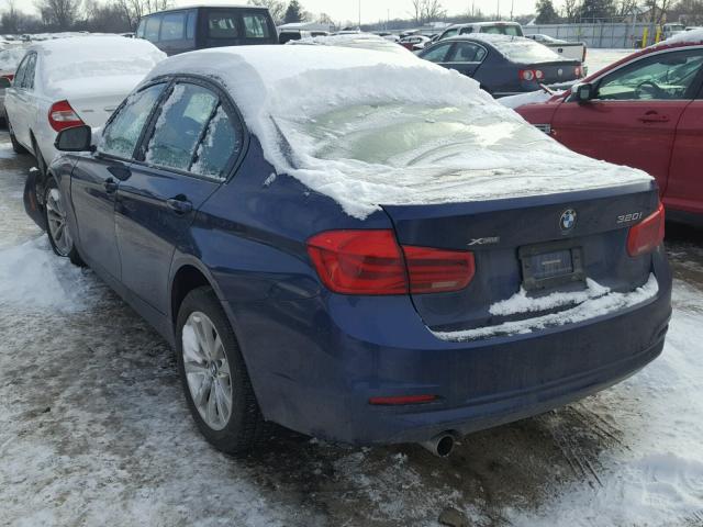 WBA8E5G55GNU19345 - 2016 BMW 320 XI BLUE photo 3