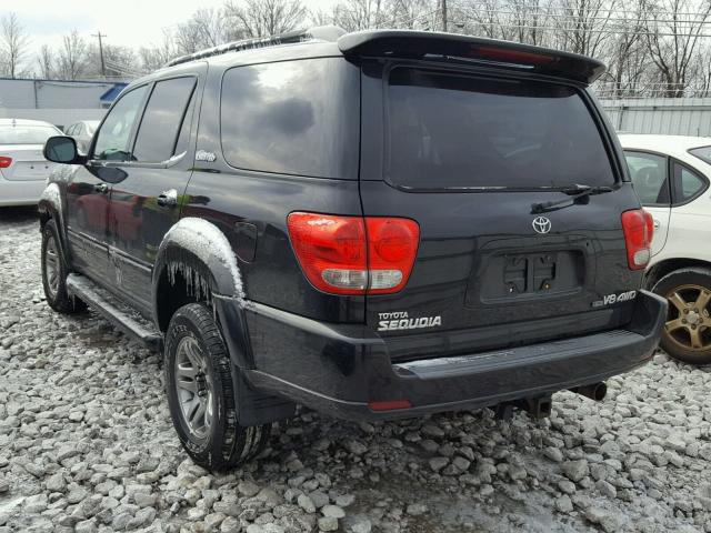 5TDBT48A75S248528 - 2005 TOYOTA SEQUOIA LI BLACK photo 3