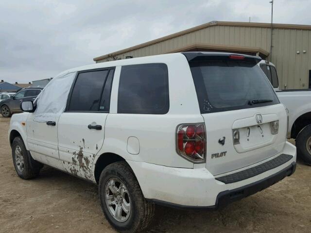 5FNYF28187B018025 - 2007 HONDA PILOT LX WHITE photo 3