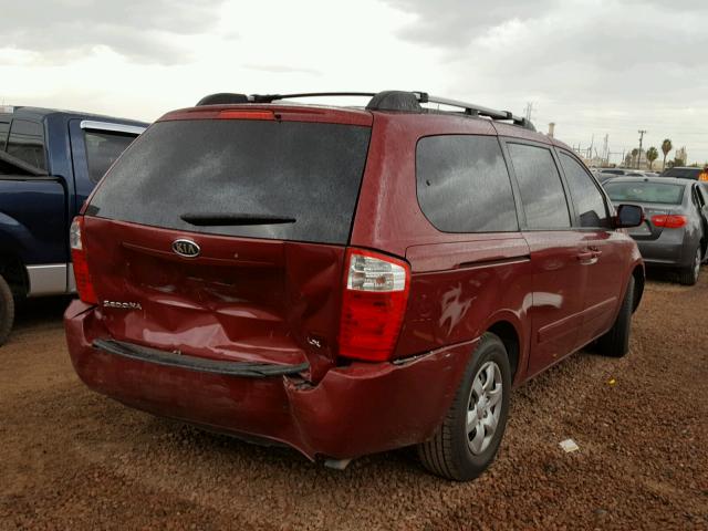 KNDMB233786244279 - 2008 KIA SEDONA EX RED photo 4