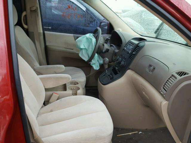 KNDMB233786244279 - 2008 KIA SEDONA EX RED photo 5