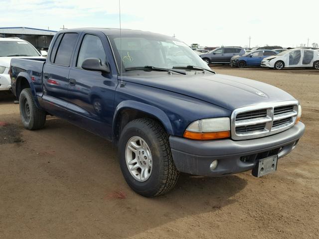 1D7HL38K44S690630 - 2004 DODGE DAKOTA QUA BLUE photo 1