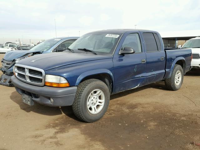 1D7HL38K44S690630 - 2004 DODGE DAKOTA QUA BLUE photo 2