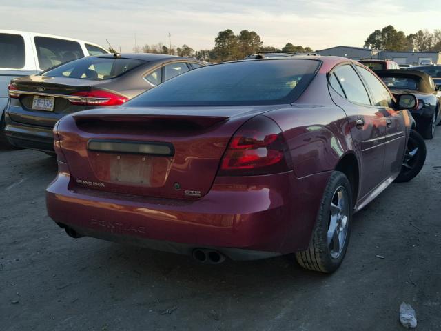 2G2WR524441125563 - 2004 PONTIAC GRAND PRIX BURGUNDY photo 4