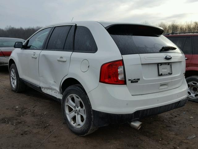 2FMDK3JC7DBA73579 - 2013 FORD EDGE SEL WHITE photo 3