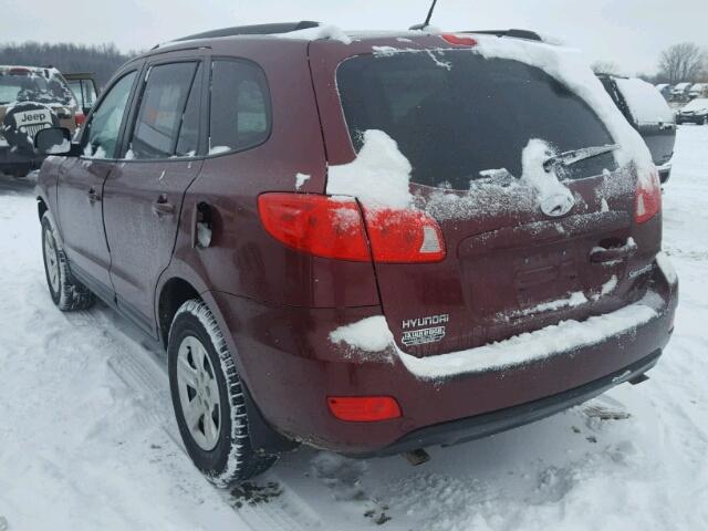 5NMSG13D09H319369 - 2009 HYUNDAI SANTA FE G BURGUNDY photo 3