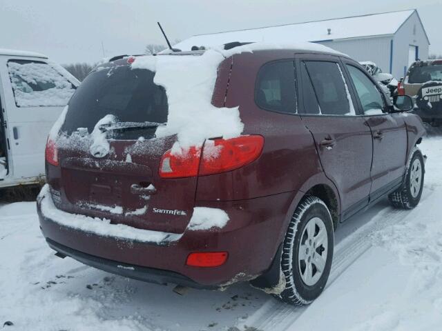 5NMSG13D09H319369 - 2009 HYUNDAI SANTA FE G BURGUNDY photo 4