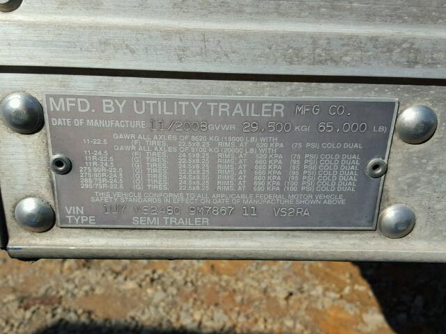 1UYVS24809M786711 - 2009 UTILITY REEFER WHITE photo 10