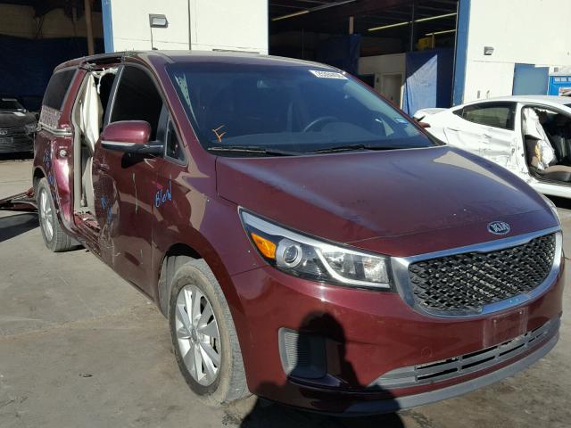 KNDMB5C11G6148372 - 2016 KIA SEDONA LX BURGUNDY photo 1