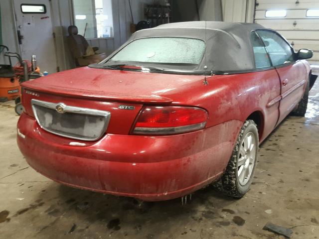 1C3EL75R65N625014 - 2005 CHRYSLER SEBRING GT RED photo 4