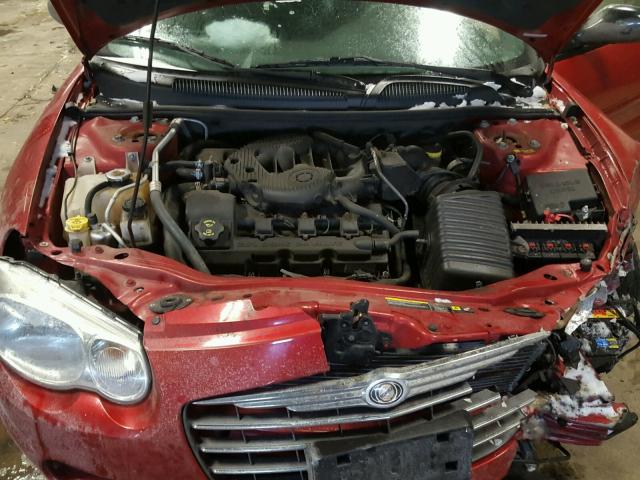 1C3EL75R65N625014 - 2005 CHRYSLER SEBRING GT RED photo 7