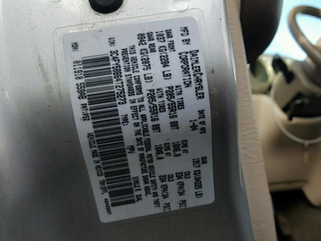 3C4FY58B64T275273 - 2004 CHRYSLER PT CRUISER SILVER photo 10