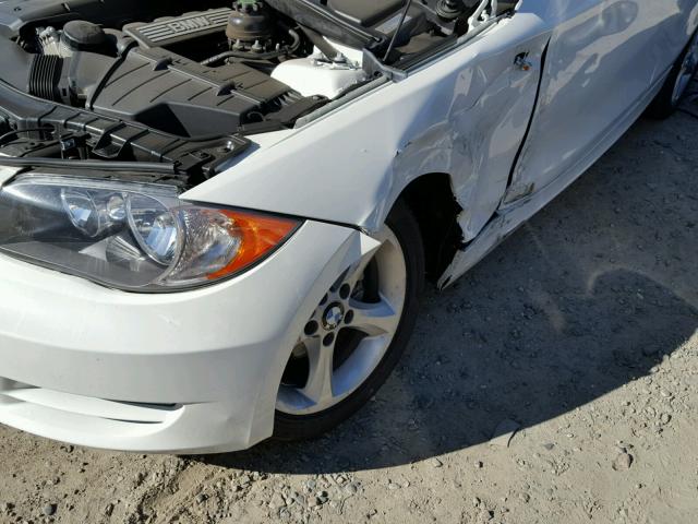 WBAUP9C55BVL90752 - 2011 BMW 128 I თეთრი ფოტო 9