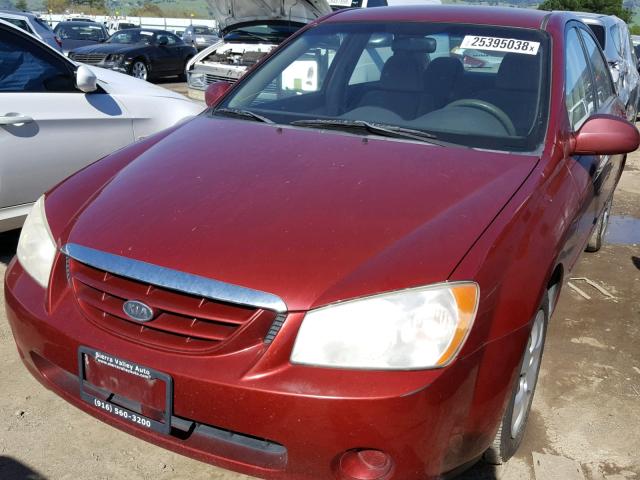 KNAFE122465256523 - 2006 KIA NEW SPECTR RED photo 2