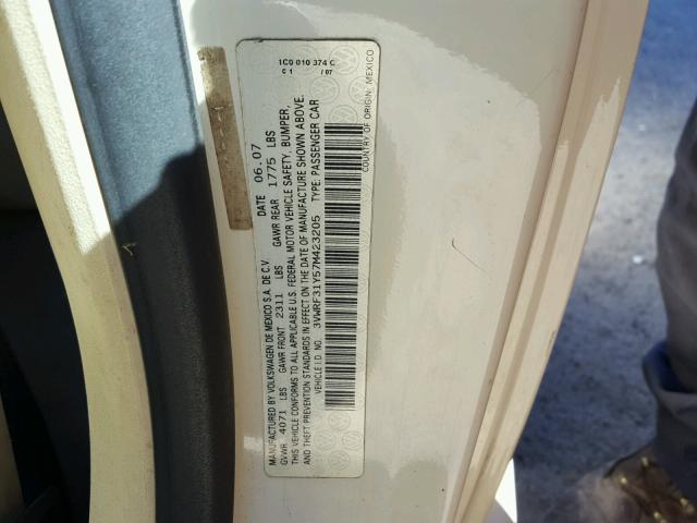 3VWRF31Y57M423205 - 2007 VOLKSWAGEN NEW BEETLE 米色 照片 10