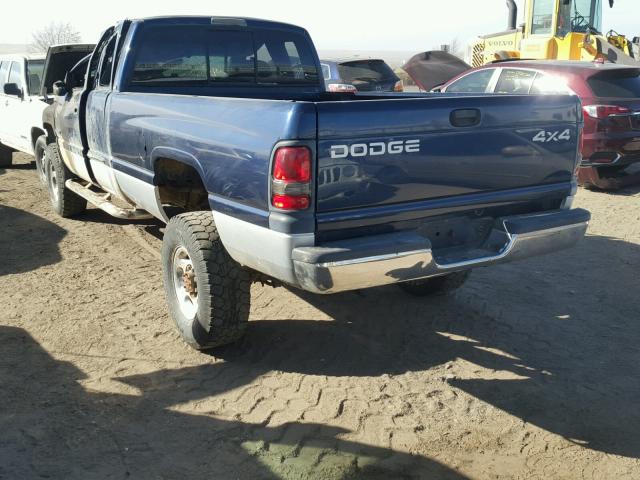 3B7KF23C72M307089 - 2002 DODGE RAM 2500 BLUE photo 3