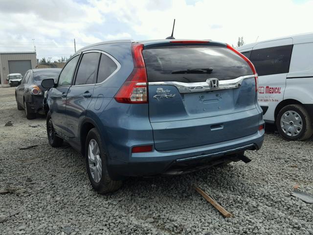 2HKRM3H72FH535311 - 2015 HONDA CR-V EXL BLUE photo 3