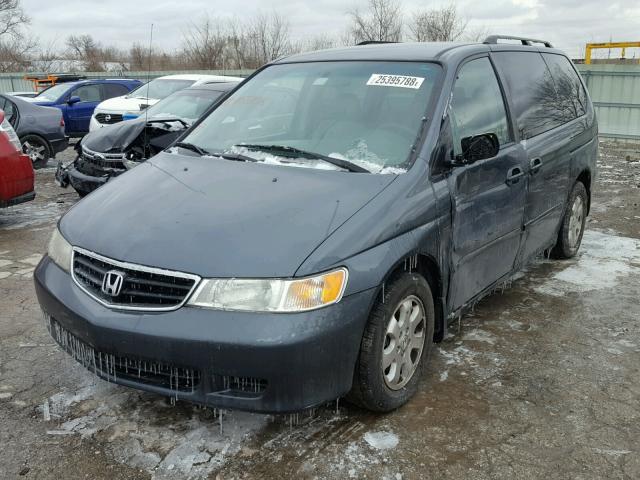 5FNRL18023B107808 - 2003 HONDA ODYSSEY EX BLUE photo 2